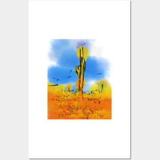 Lone Saguaro Cactus Posters and Art